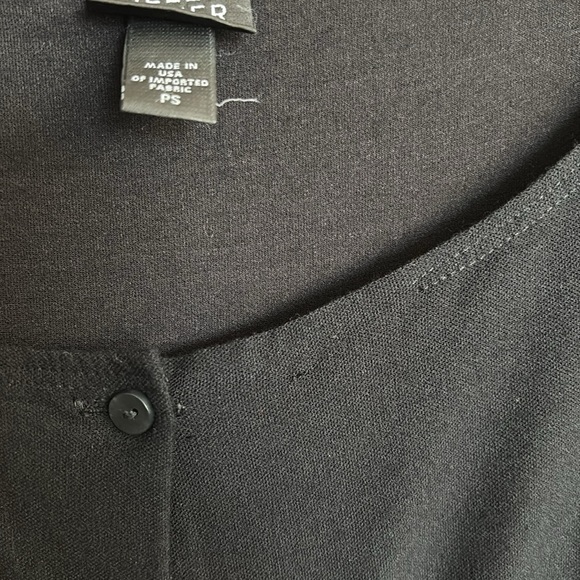 EILEEN FISHER Black Button-Front Shirt Dress – Size SP - Picture 6 of 12